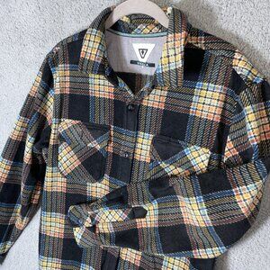 Vissla Eco-Zy Men’s M Polar Fleece Flannel Soft Button Up Plaid